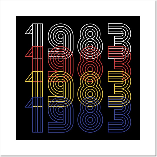 1983 Retro Vintage Looks Text Art Design Wall Art by PerttyShirty